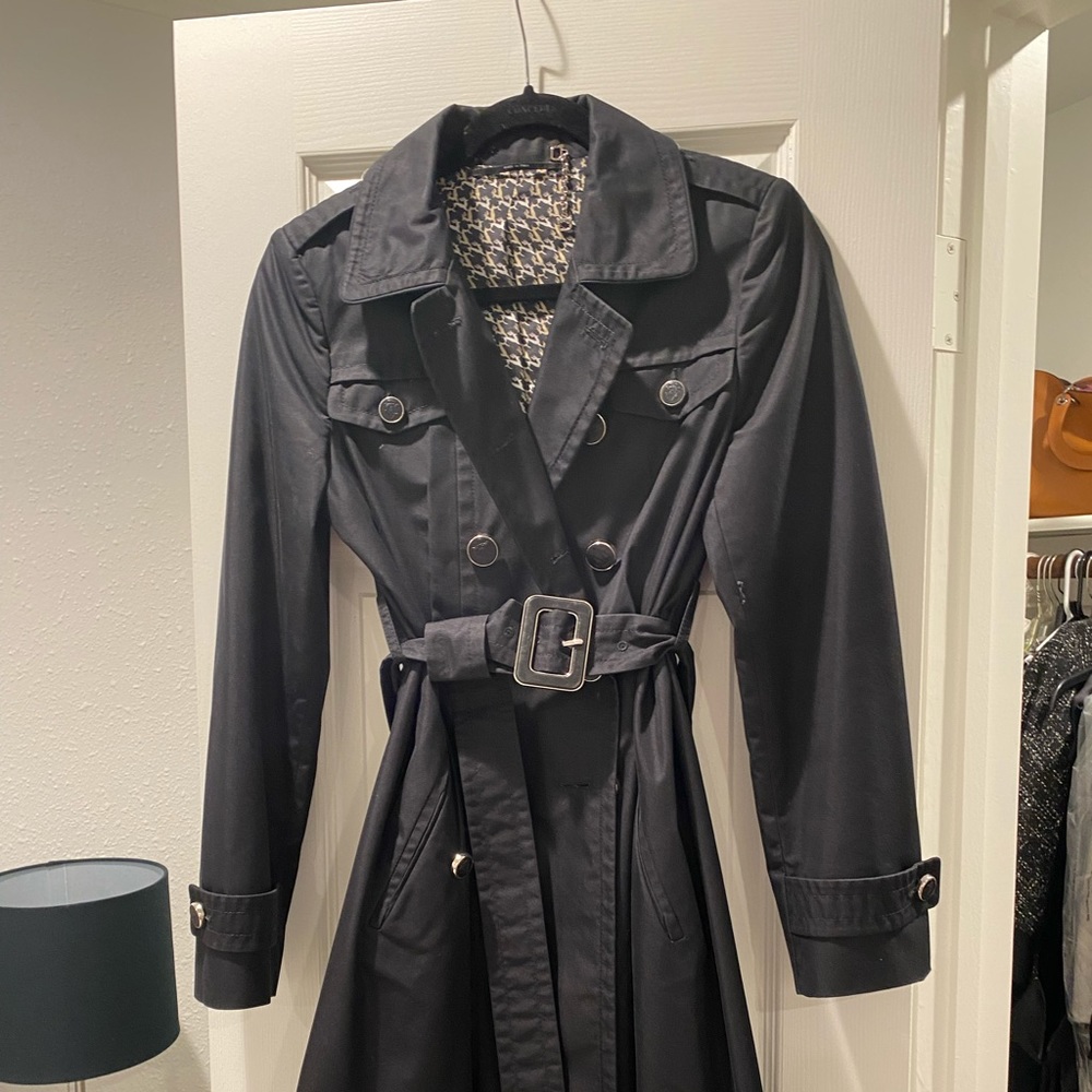 Vintage black double breasted Gucci trench